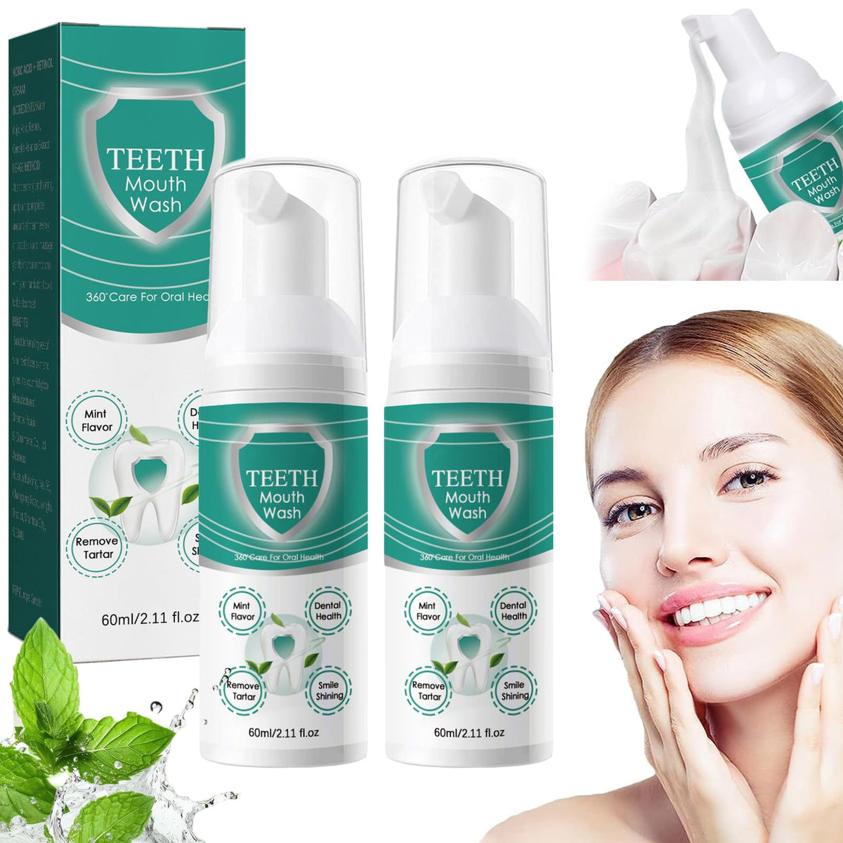 Oral Mouthwash - Teeth Mouthwash Foam, Teeth Total Care Mouthwash, Teeth Whitening Mouthwash, Oral Care Mouthwash Foam (5PC)