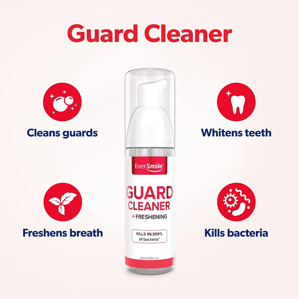 EverSmile Mouth Guard Cleaning Foam – Fresh Mint, 55ml (1 Pack) – for Mouth, Night, Football, Boxing, Sleep, Snoring, Grinding & All Types of Guards – Fights Bad Breath