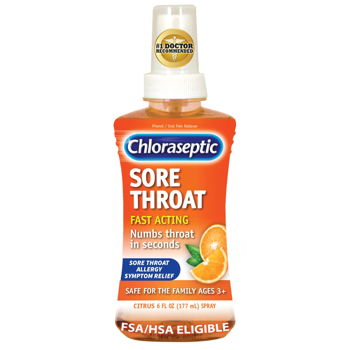 Chloraseptic Max Strength Sore Throat Spray, Sugar-Free Wild Berry, 4 Fl Oz