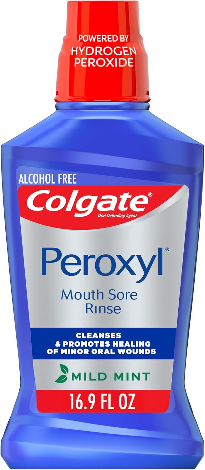 Colgate Peroxyl Antiseptic Mouth Sore Rinse, Alcohol Free, Mint, 16.9 fl oz