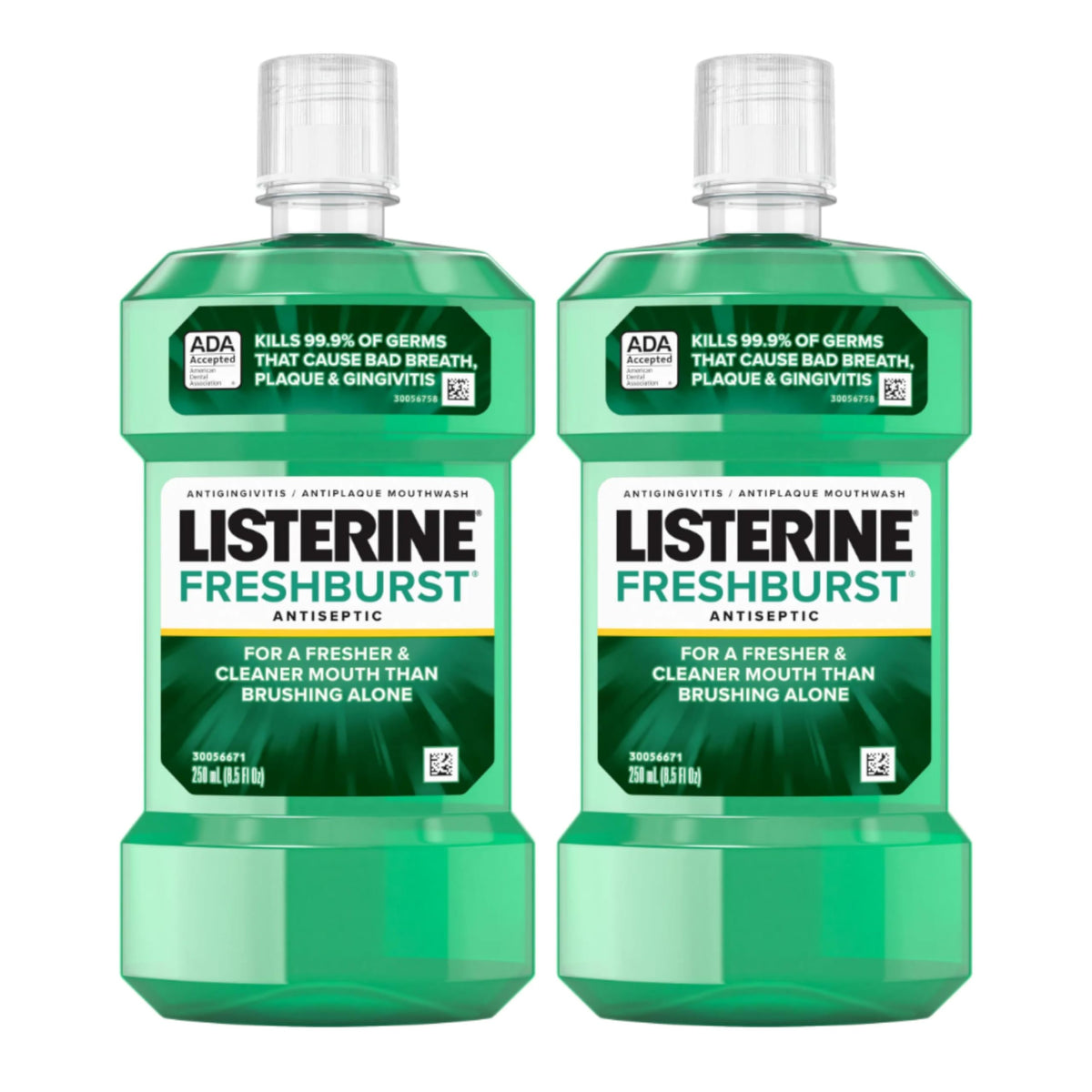 Listerine Cool Mint Antiseptic Mouthwash for Bad Breath, Travel Size 3.2 oz - Pack of 12