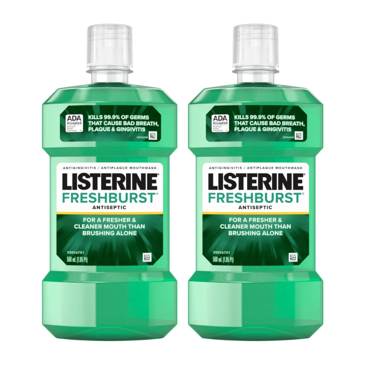 Listerine Cool Mint Antiseptic Mouthwash for Bad Breath, Travel Size 3.2 oz - Pack of 12