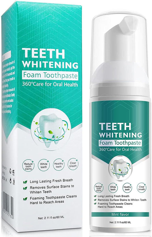 2PCS Foam Toothpaste, Whitening Baking Soda Toothpaste, Ultra-fine Mousse Foam Deeply Cleaning Gums, for Great Oral Care & Whitening Result Blueberry and Mint