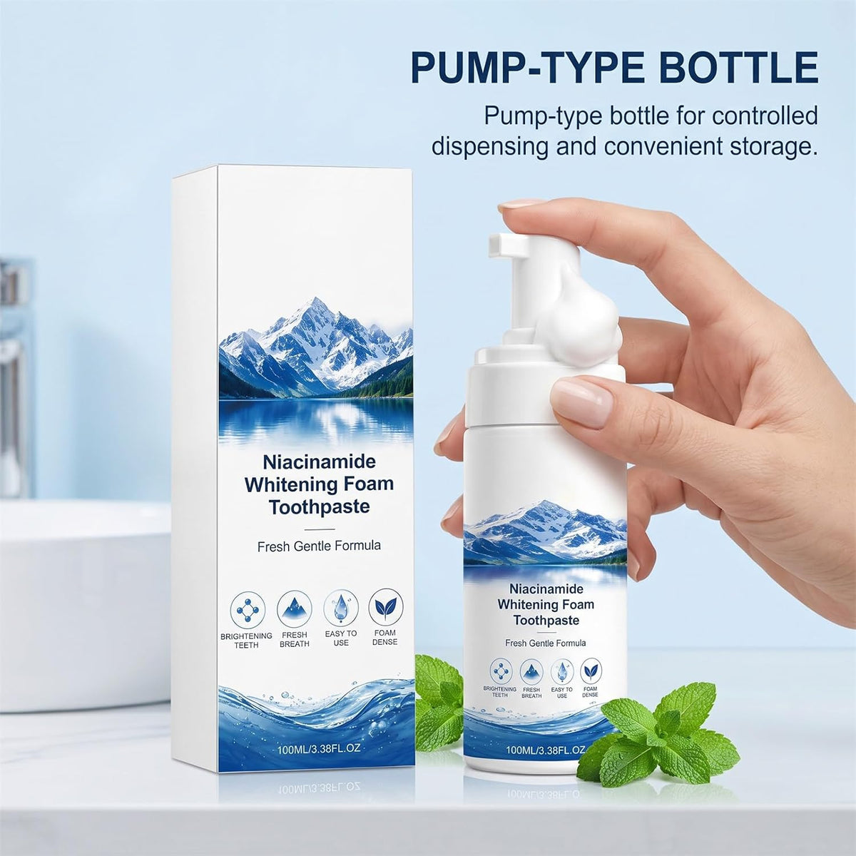 Niacinamide Tooth Mousse - Mint Foam for Fresh Daily Oral Care