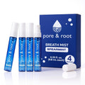 pore & root Breath Spray for Bad Breath – Spearmint Mouth Spray | 4 Bottles Travel Size (0.33 fl oz Each) | Fresh Breath Mist with Menthol & Persimmon