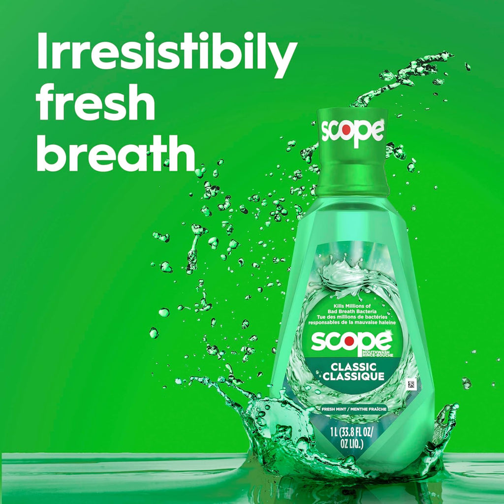 Crest Scope Classic Mouthwash, Original Formula, 500 Ml, 4 Count