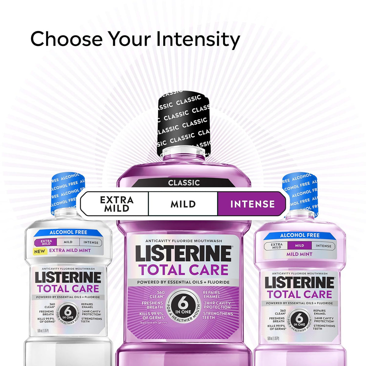 Listerine Total Care Intense Anticavity Fluoride Mouthwash, Intense Mint, 1 L