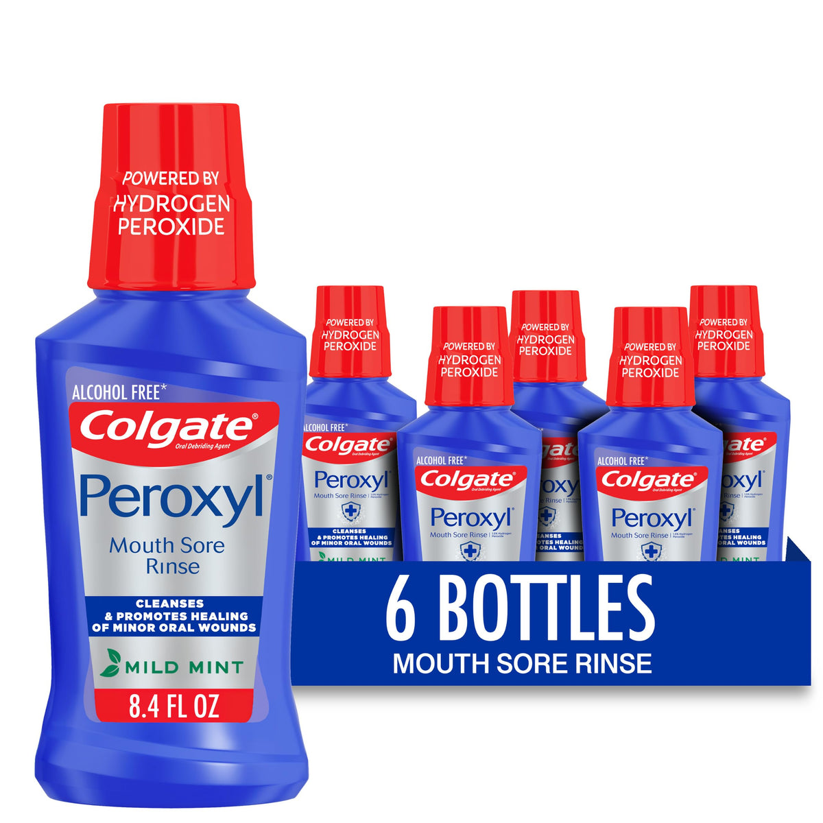 Colgate Peroxyl Antiseptic Mouth Sore Rinse, Alcohol Free, Mint, 16.9 fl oz