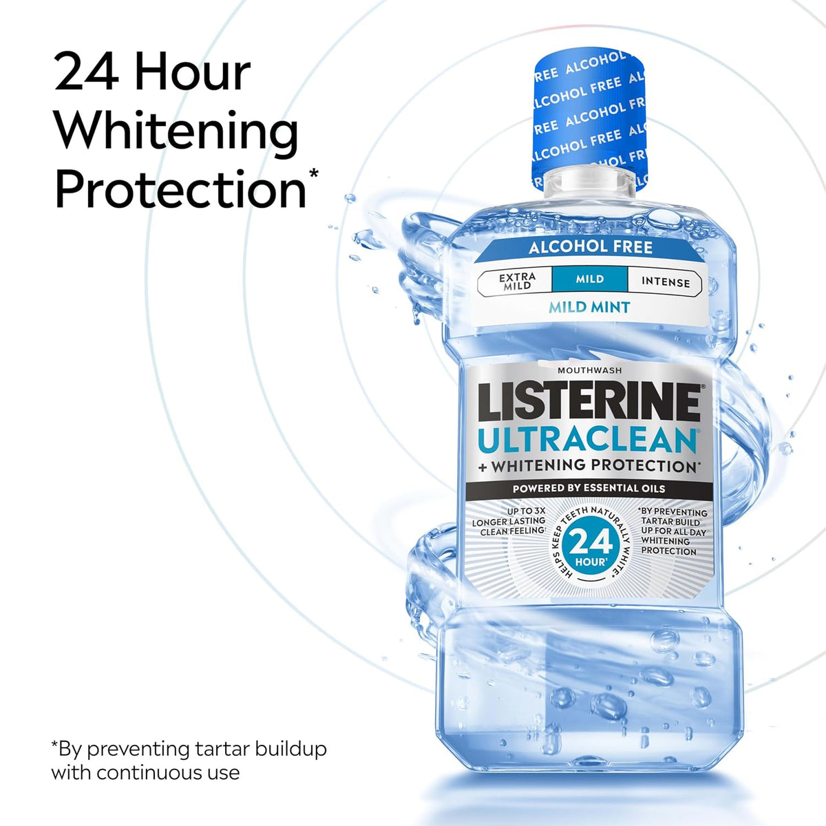 Listerine Ultraclean Alcohol-Free Mouthwash, Mild Mint, 33.8 fl. oz/1L