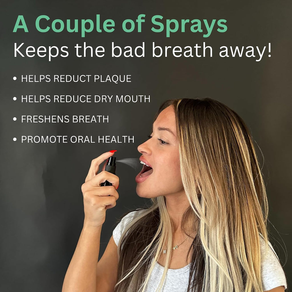 MERAKK Dry Mouth Spray and Breath Spray for Bad Breath - Hydrating Mouth Spray for Fresh Breath - Sugar-Free Breath Freshener Oral Spray with Xylitol & Stevioside - Dentist Designed, Mint, 0.3 fl. Oz.