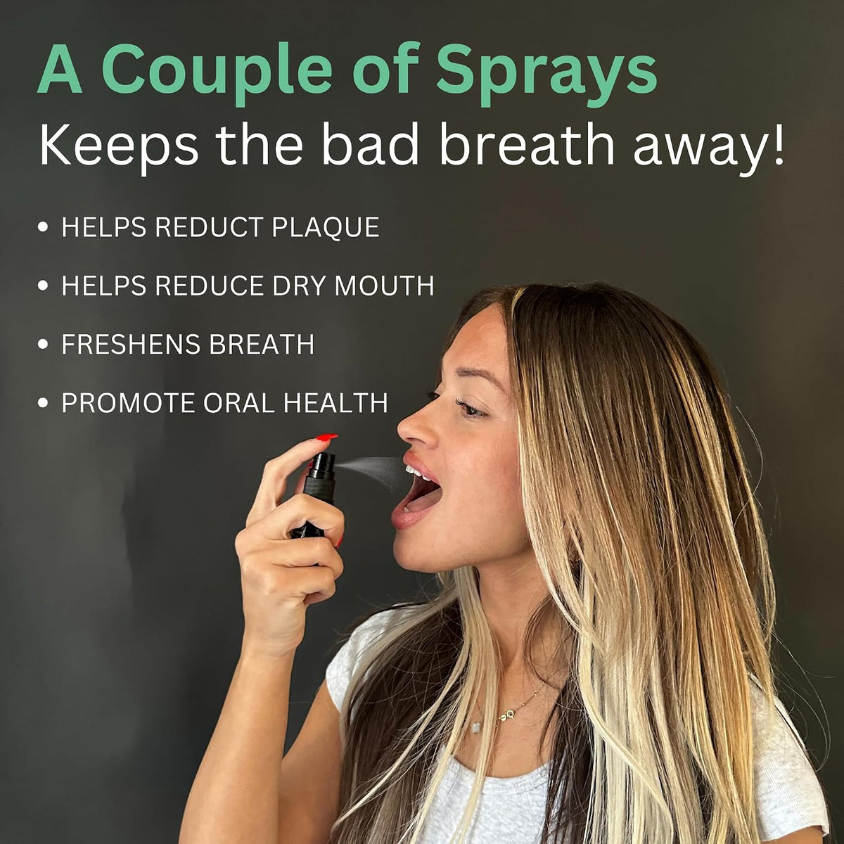MERAKK Dry Mouth Spray and Breath Spray for Bad Breath - Hydrating Mouth Spray for Fresh Breath - Sugar-Free Breath Freshener Oral Spray with Xylitol & Stevioside - Dentist Designed, Mint, 0.3 fl. Oz.