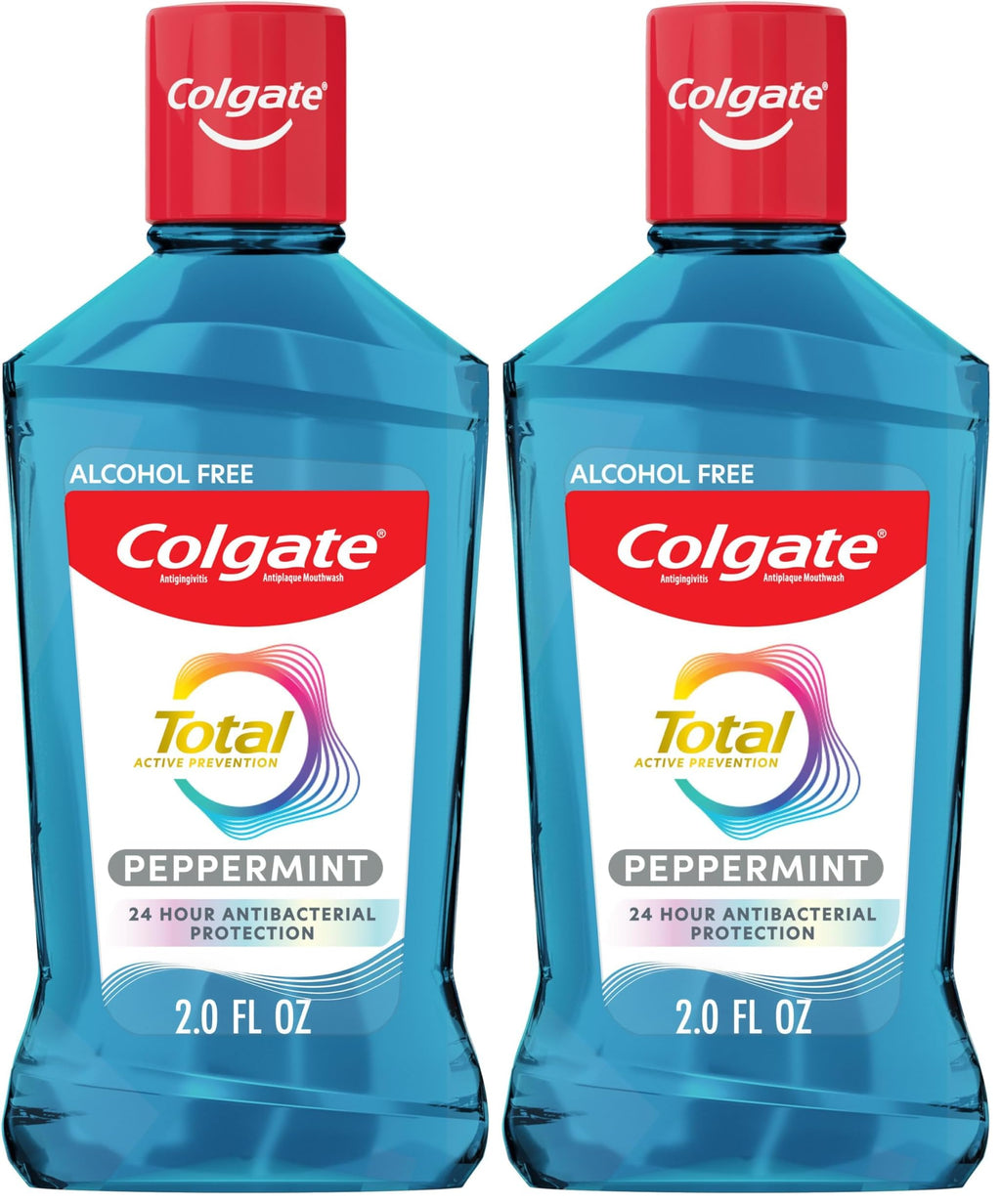 Colgate Total Alcohol Free Mouthwash, Peppermint, 3 Pack, 33.8 fl oz