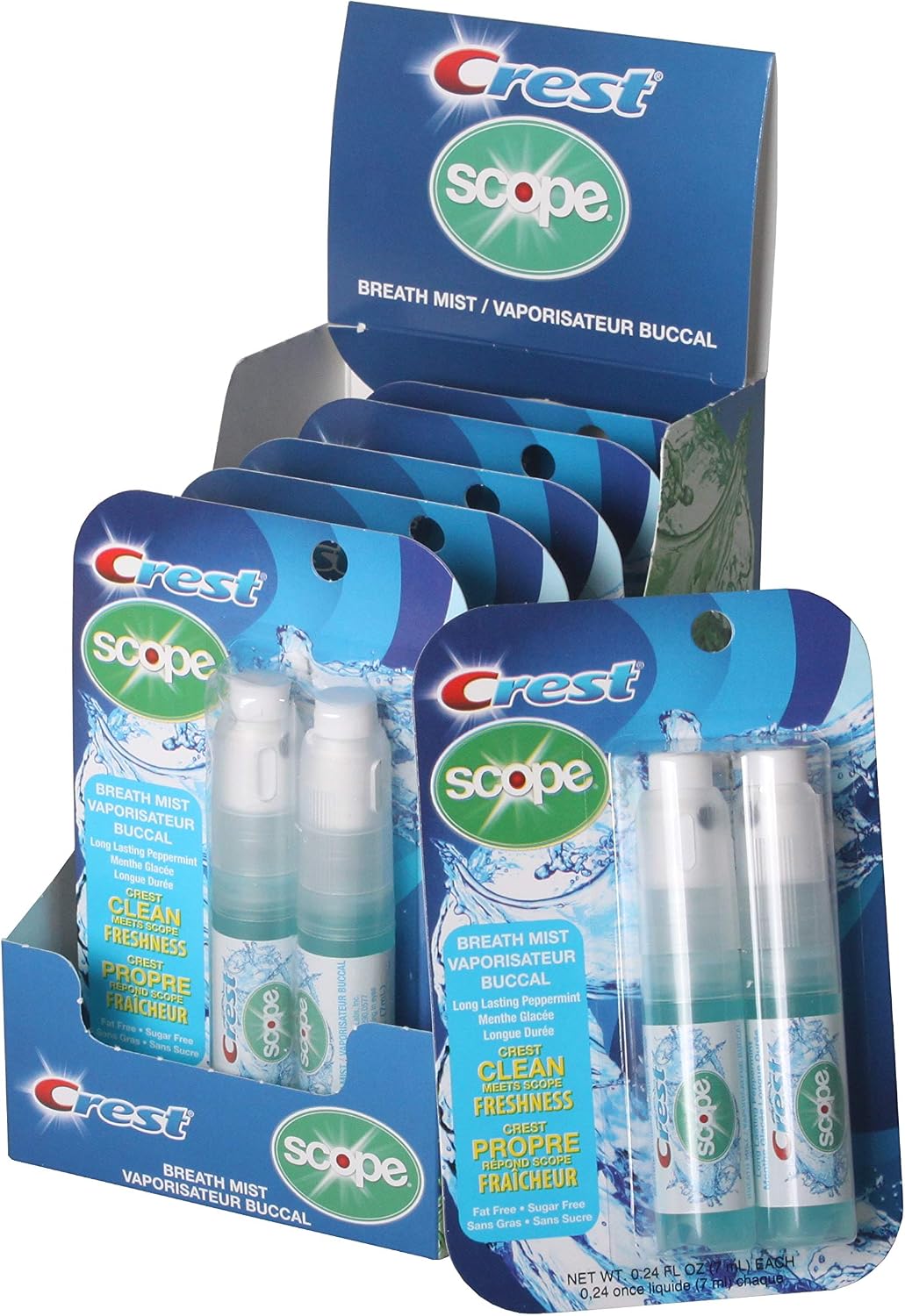 Crest Scope | Six 2-Pack of Mint Breath Mist Sprays (12 Total Sprays) - 0.24 Ounce (7mL) - Made in an FDA Audited USA Facility