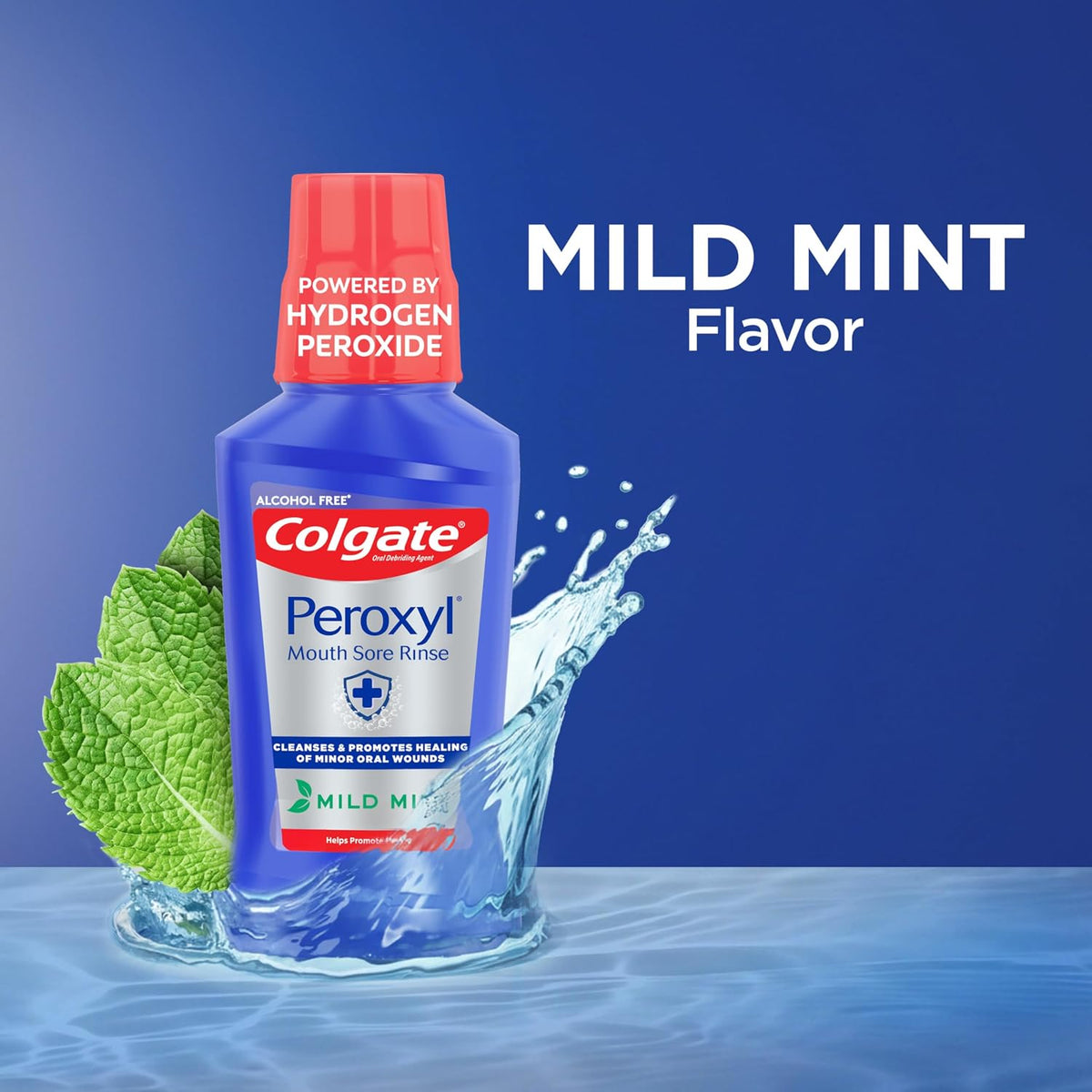 Colgate Peroxyl Antiseptic Mouth Sore Rinse, Alcohol Free, Mint, 16.9 fl oz