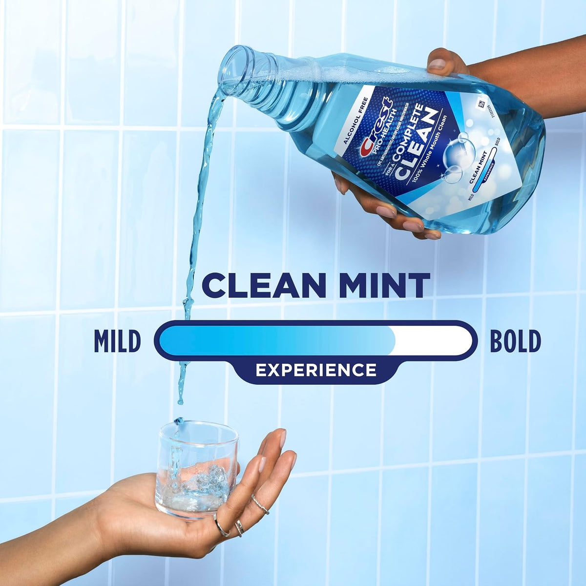 Crest Mouthwash Pro Health Complete Clean, CPC (cetylpyridinium chloride) Antigingivitis/Antiplaque, Alcohol Free, Clean Mint, 1 L (33.8 fl oz)