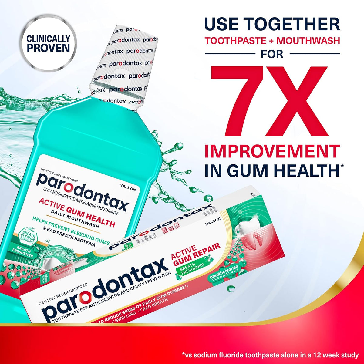 Parodontax Active Gum Health Breath Freshener Mouthwash, 3 x 16.9 fl oz