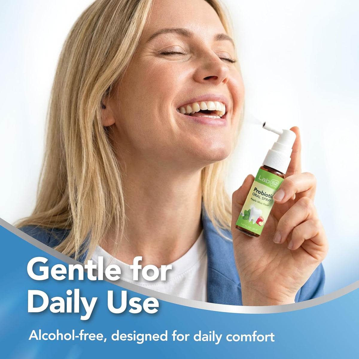 LAB52 Probiotic Oral Spray, Breath Freshener Spray, Xylitol Apple Mint