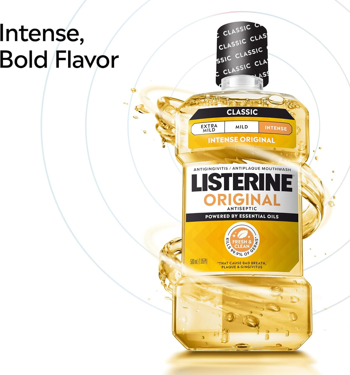 Listerine Original Antiseptic Mouthwash, Intense Original, 33.8 fl. oz/1 L