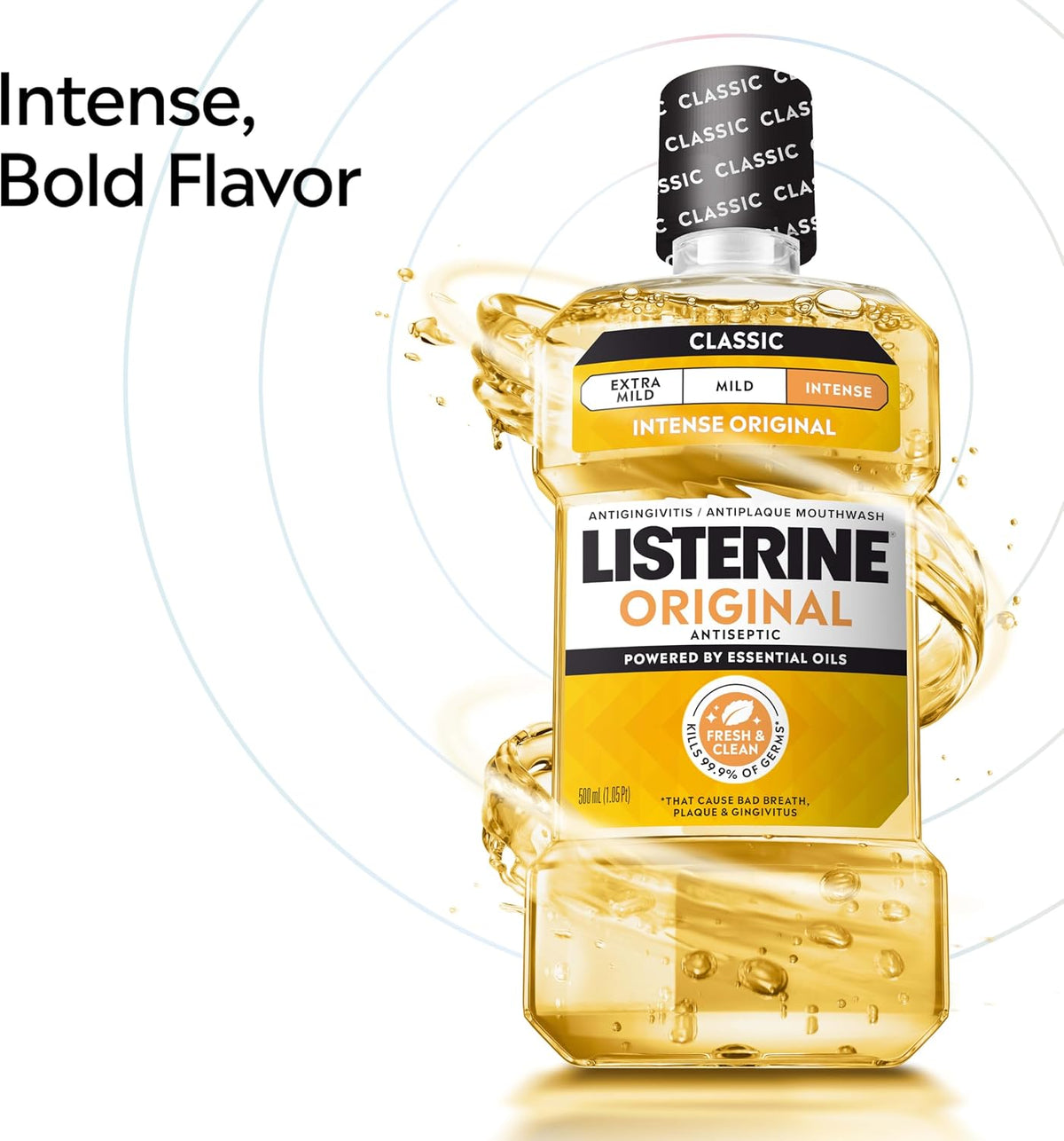 Listerine Original Antiseptic Mouthwash, Intense Taste, 33.8 fl. oz/1L x 2