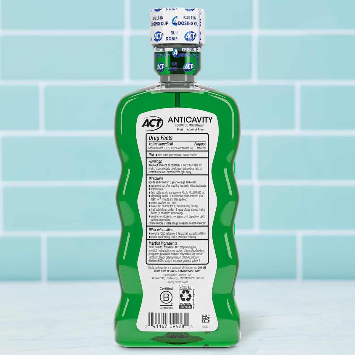 ACT Anticavity Fluoride Mouthwash, Mint Flavor, 18 fl. oz., 2-Pack