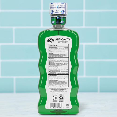 ACT Anticavity Fluoride Mouthwash, Mint Flavor, 18 fl. oz., 2-Pack