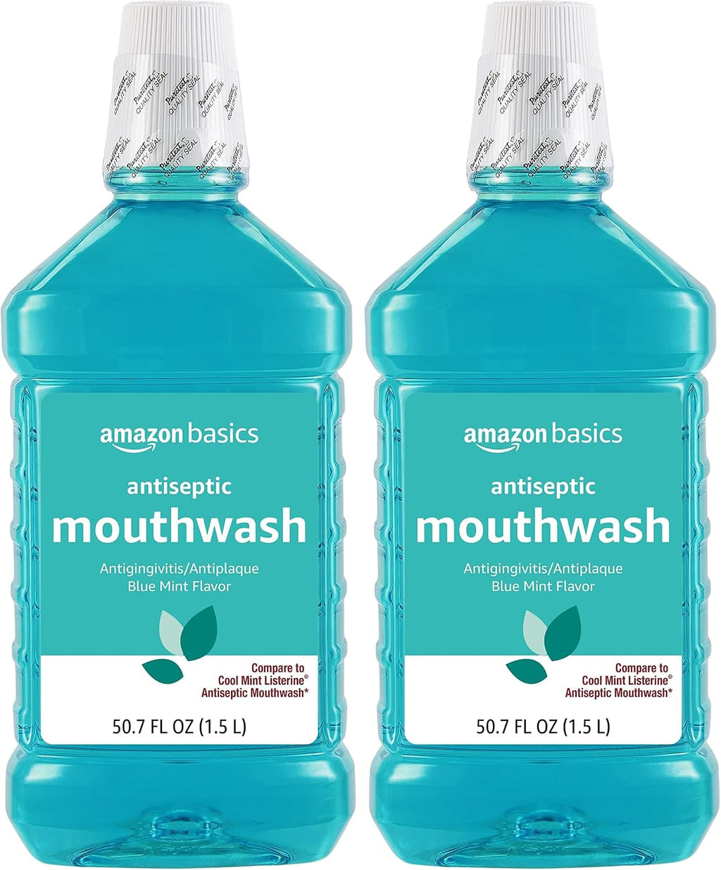 Amazon Basics Antiseptic Mouthwash, Blue Mint, Fights Bad Breath, Plaque and Gingivitis, 1 Liter, 33.8 Fl Oz, 1-Pack (Previously Solimo)