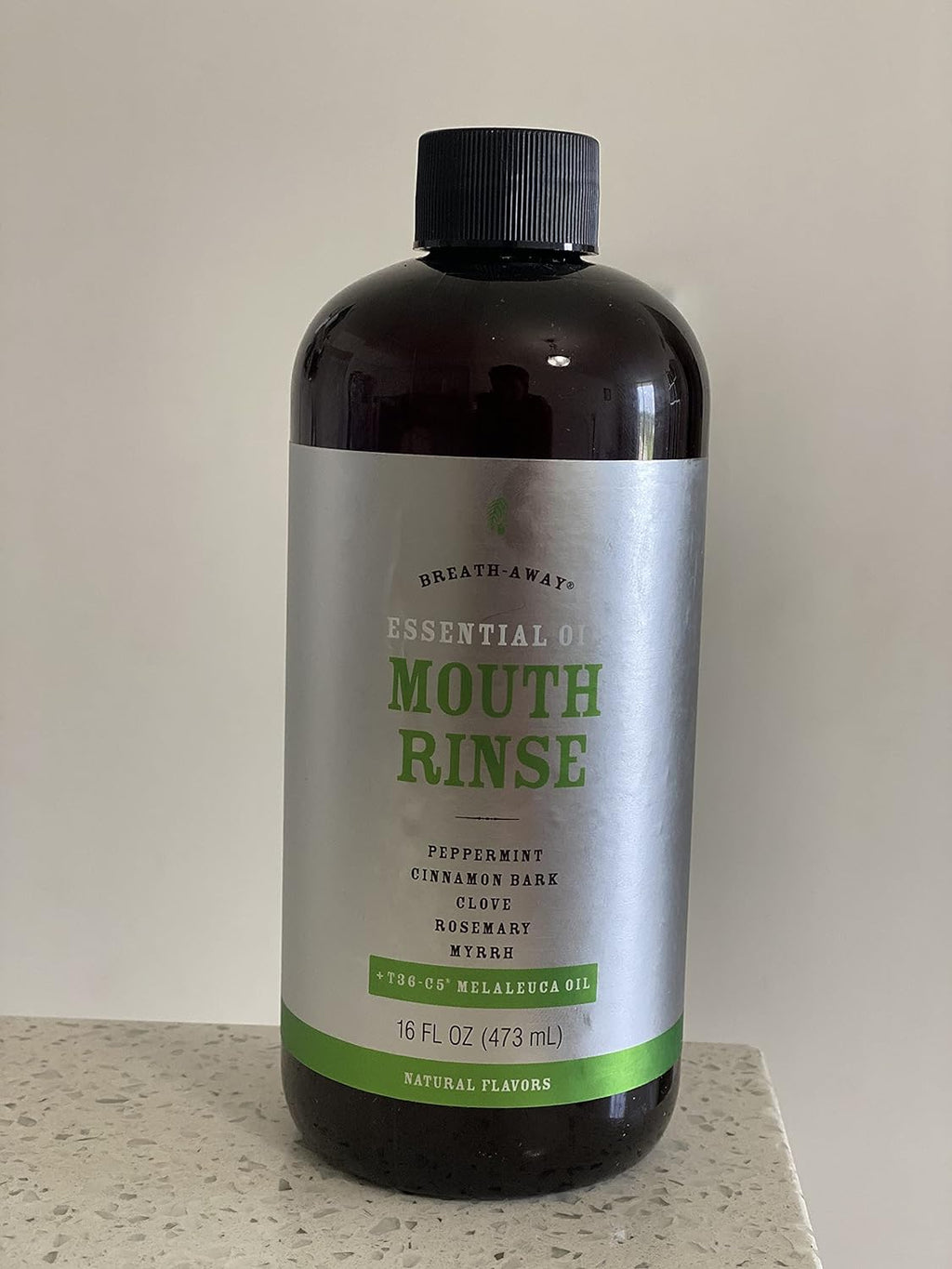 Melaleuca Breath-Away Mouth Rinse - Peppermint, Cinnamon, Clove, Rosemary and T36-C5 Oil - 16oz