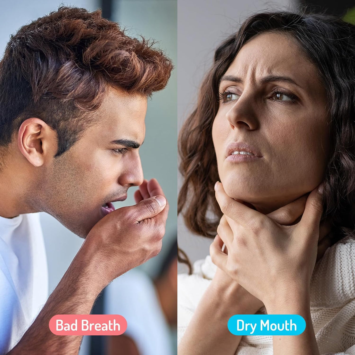 Oral Spray for Bad Breath & Dry Mouth, Sugar Free Lychee & Blueberry Flavor