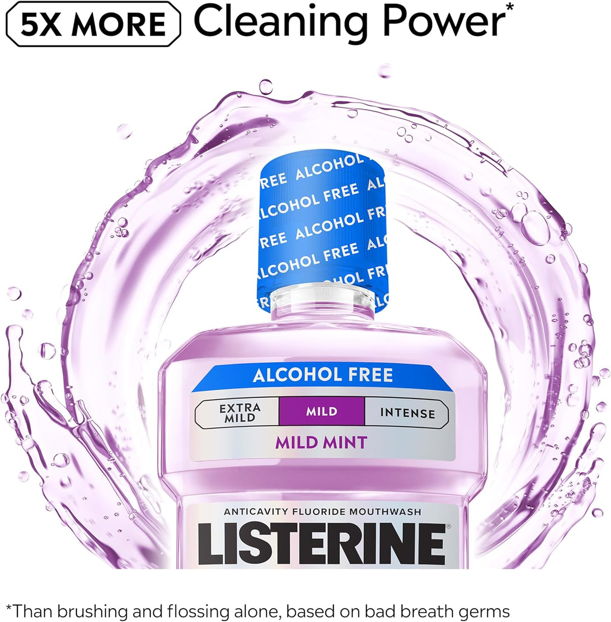 Listerine Total Care Alcohol Free Mouthwash, Mild Mint, 33.8 fl. oz/1L