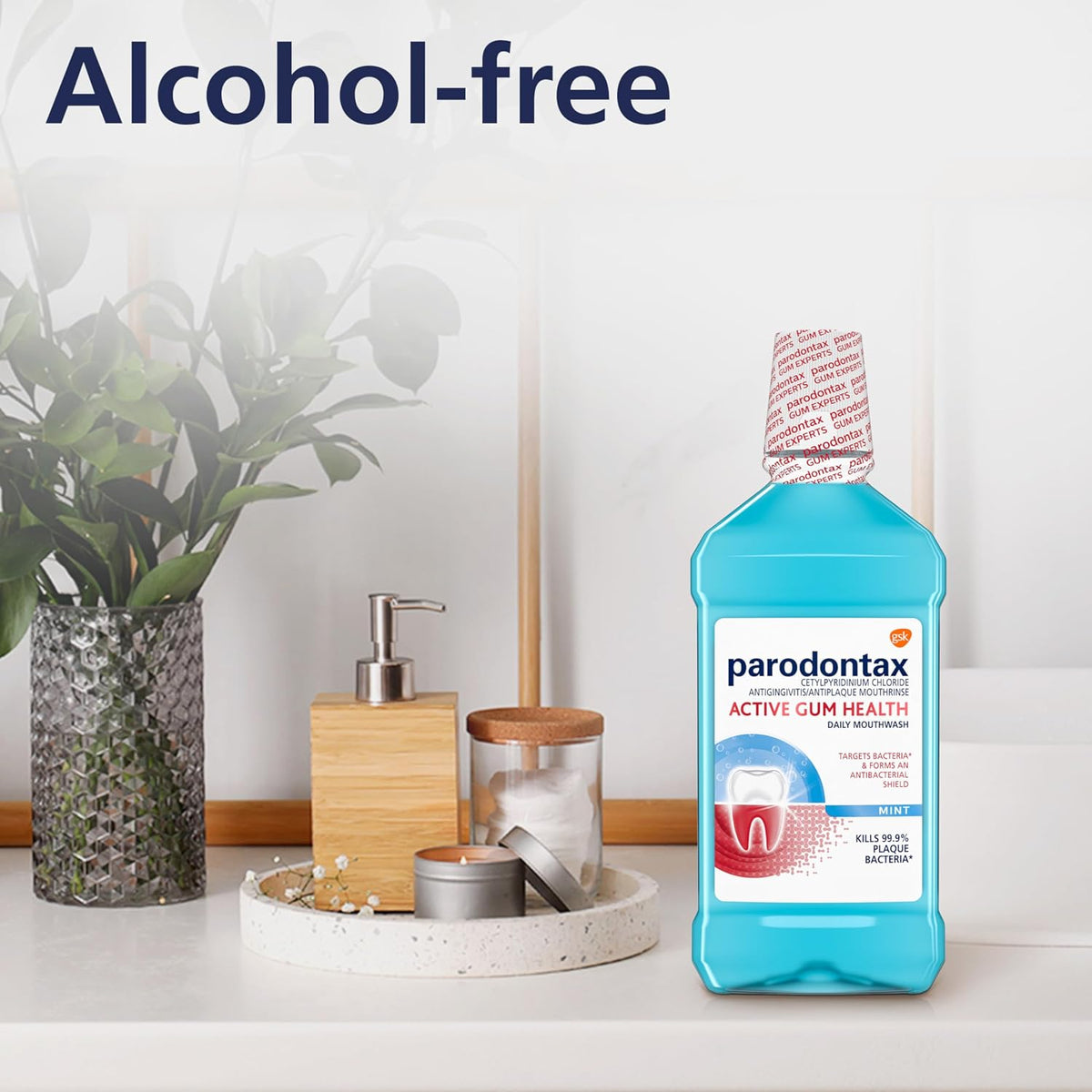 Parodontax Active Gum Health Mouthwash, Antiplaque and Antigingivitis Mouthwash, Mint, 16.9 Fl Oz