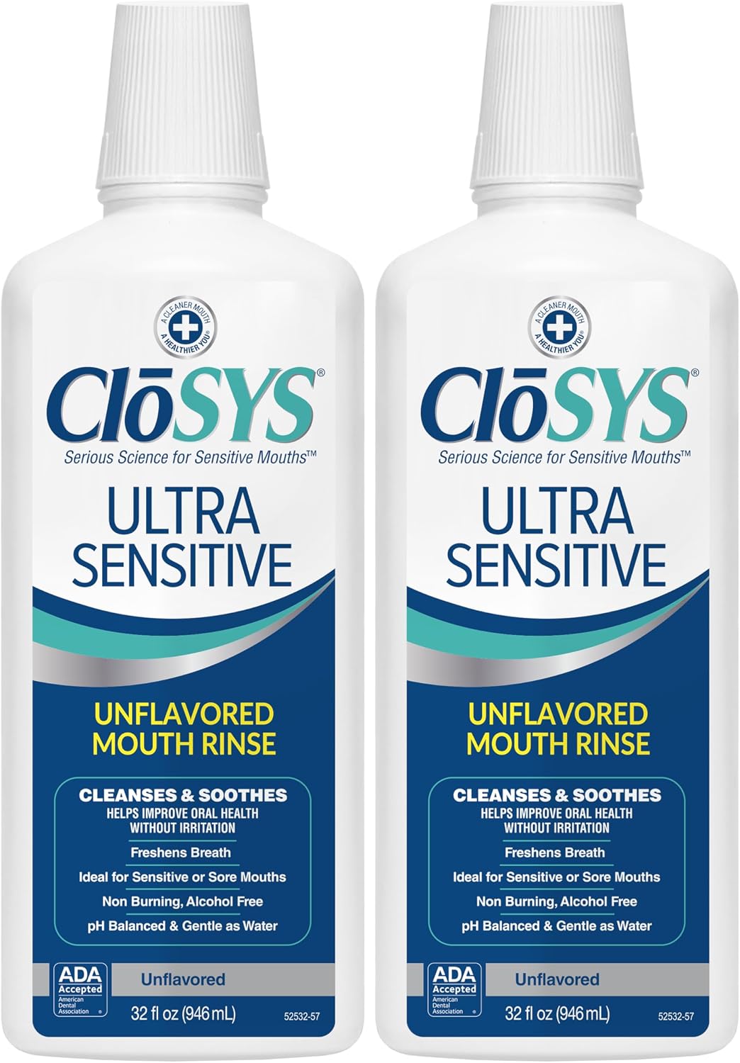 CloSYS Ultra Sensitive Mouthwash, 32 Oz, 2 Pack, Alcohol Free Mouthwash