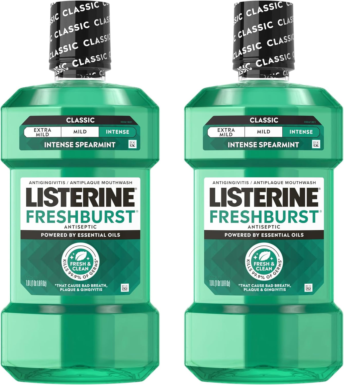 Listerine Freshburst Antiseptic Mouthwash, Spearmint, 33.8 fl. oz/1L x 2