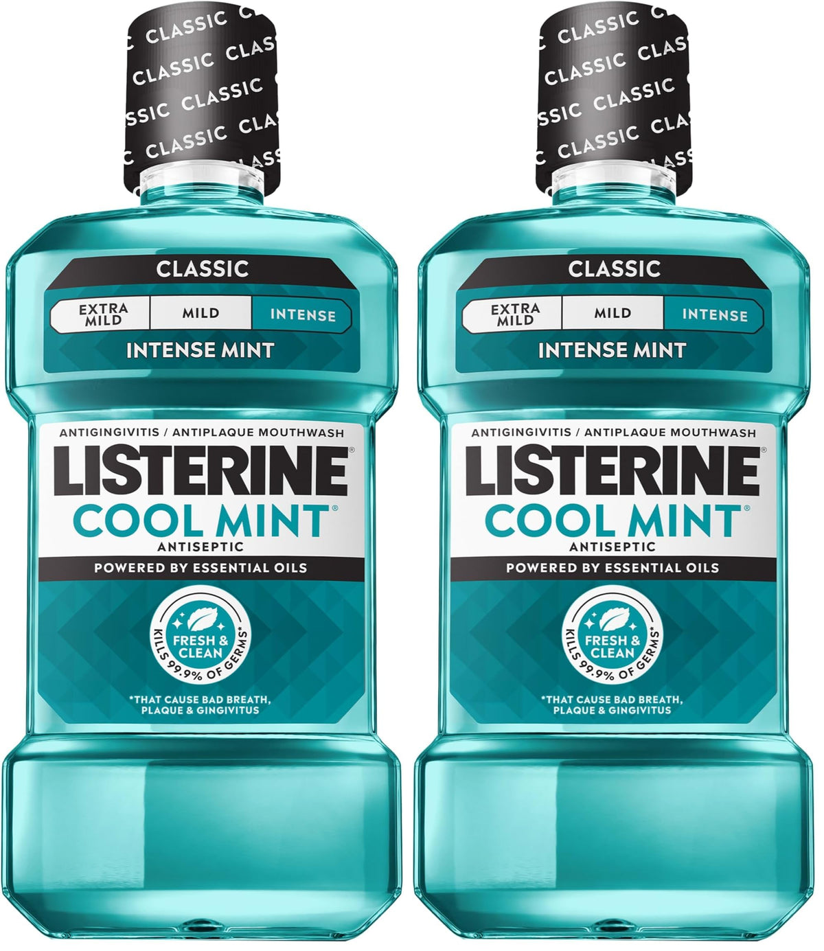 Listerine Cool Mint Antiseptic Mouthwash, Intense Mint, 50.7 fl. oz/1.5 L
