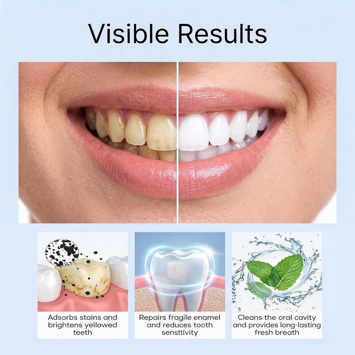 Niacinamide Foam Whitening Toothpaste with Bamboo Charcoal, Niacinamide Whitening Toothpaste for Adults, Helps Remove Surface Stains, Fresh Breath, Daily Oral Care, Mint Flavor (1PCS)