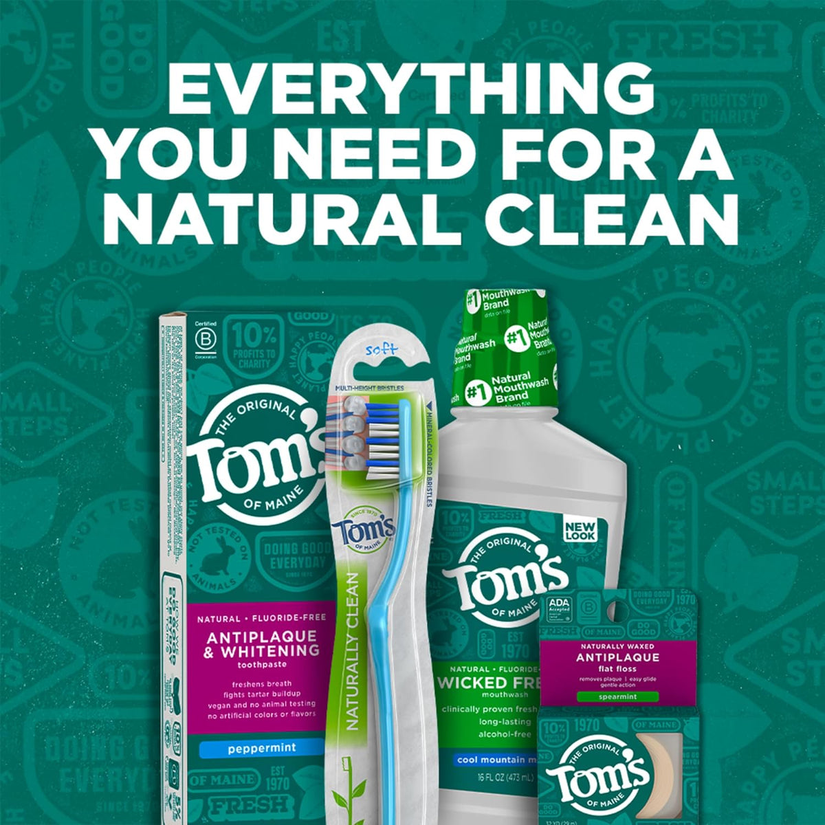 Tom's of Maine Whole Care Natural Anticavity Fluoride Mouthwash 3Pk, 16 oz