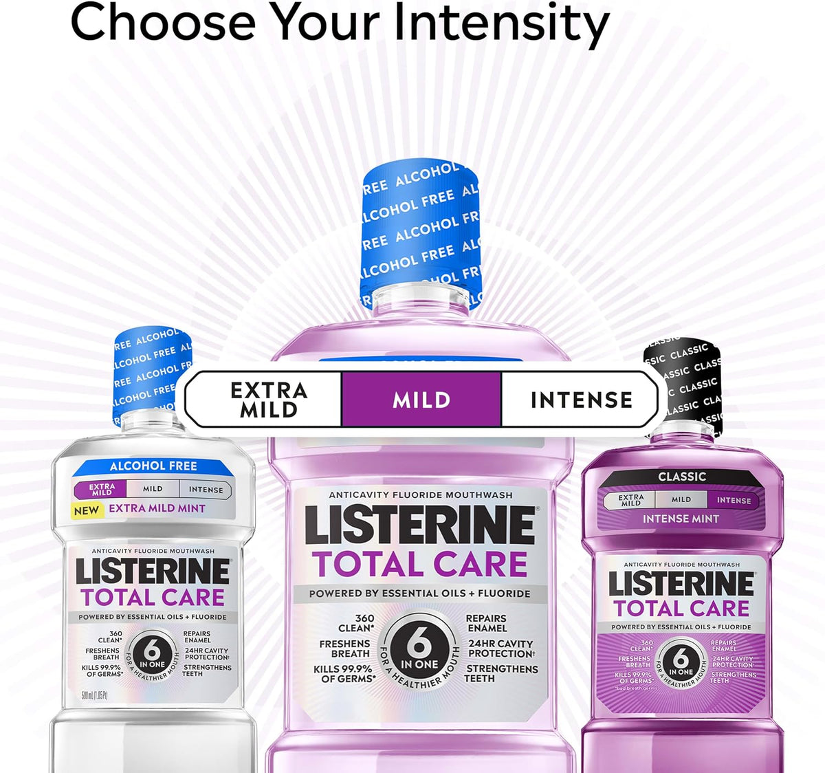 Listerine Total Care Alcohol Free Mouthwash, Mild Mint, 33.8 fl. oz/1L x 2