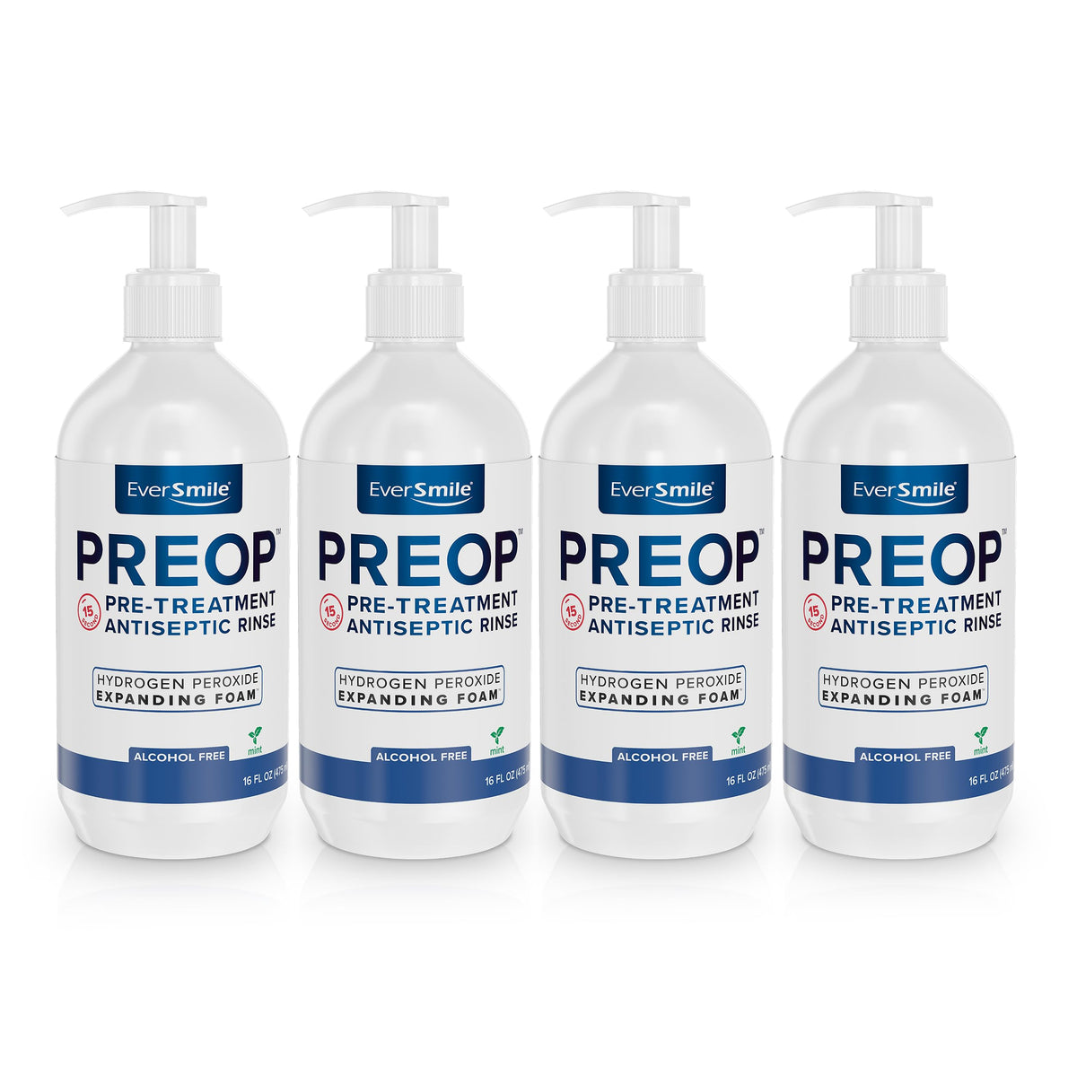 EverSmile PreOp Foaming Rinse – Deep Clean Mouthwash with Hydrogen Peroxide – Alcohol Free Rinse to Mouth Wash Daily & Before Treatment – Helps Heal Canker Sores – 100 Uses Per 16oz Bottle (1 Pack)