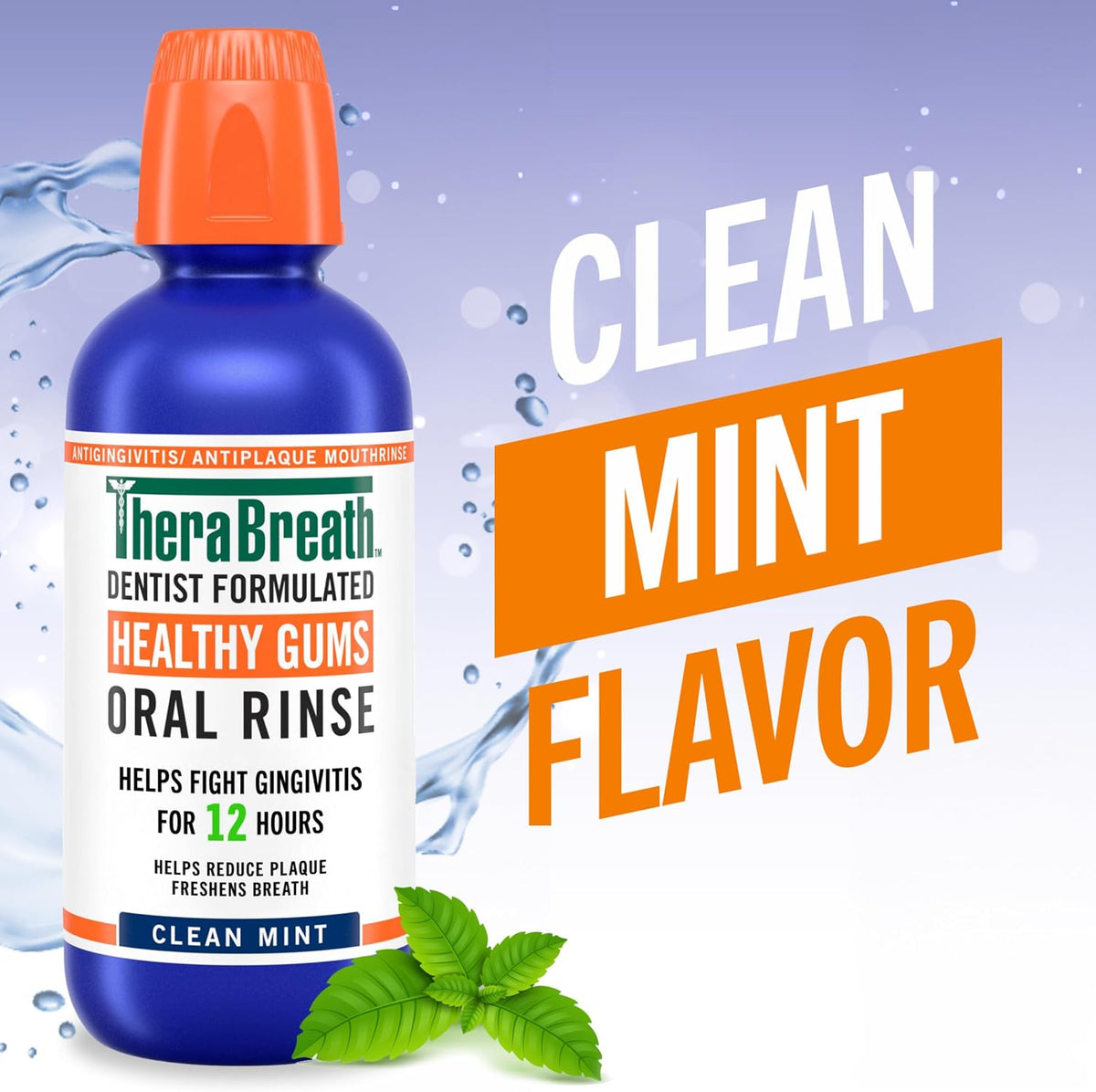 TheraBreath Healthy Gums Oral Rinse, Clean Mint, 1 Liter
