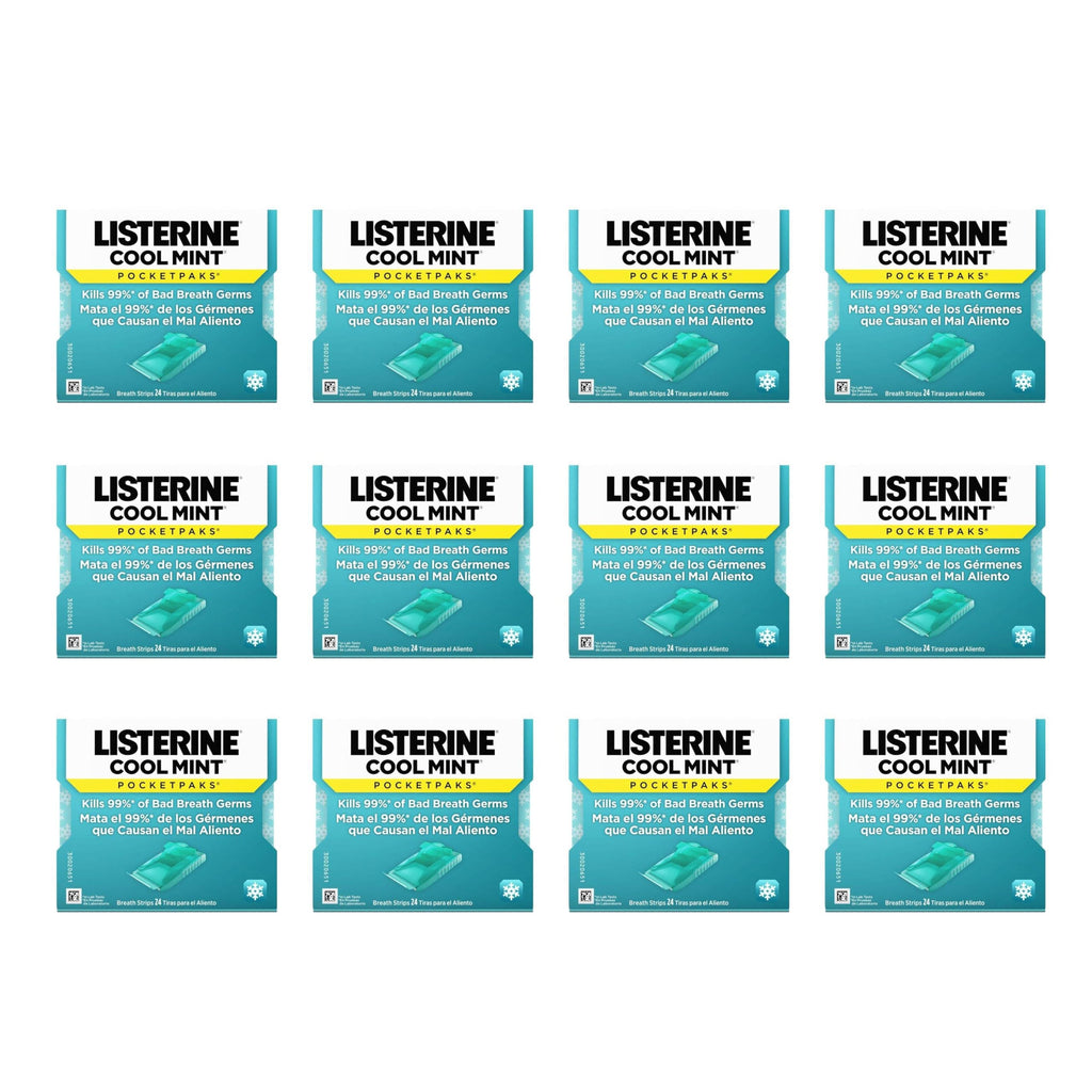 Listerine PocketPaks Breath Strips, Cool Mint, 24-Strip Pack, 3 Pack