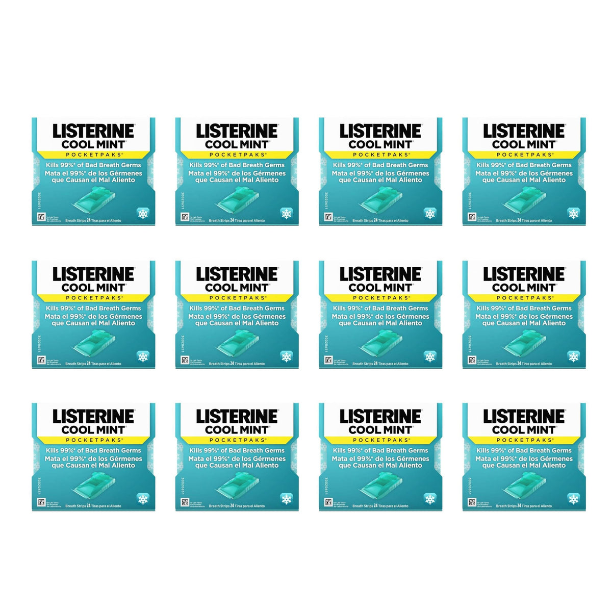 Listerine PocketPaks Breath Strips, Cool Mint, 24-Strip Pack, 3 Pack