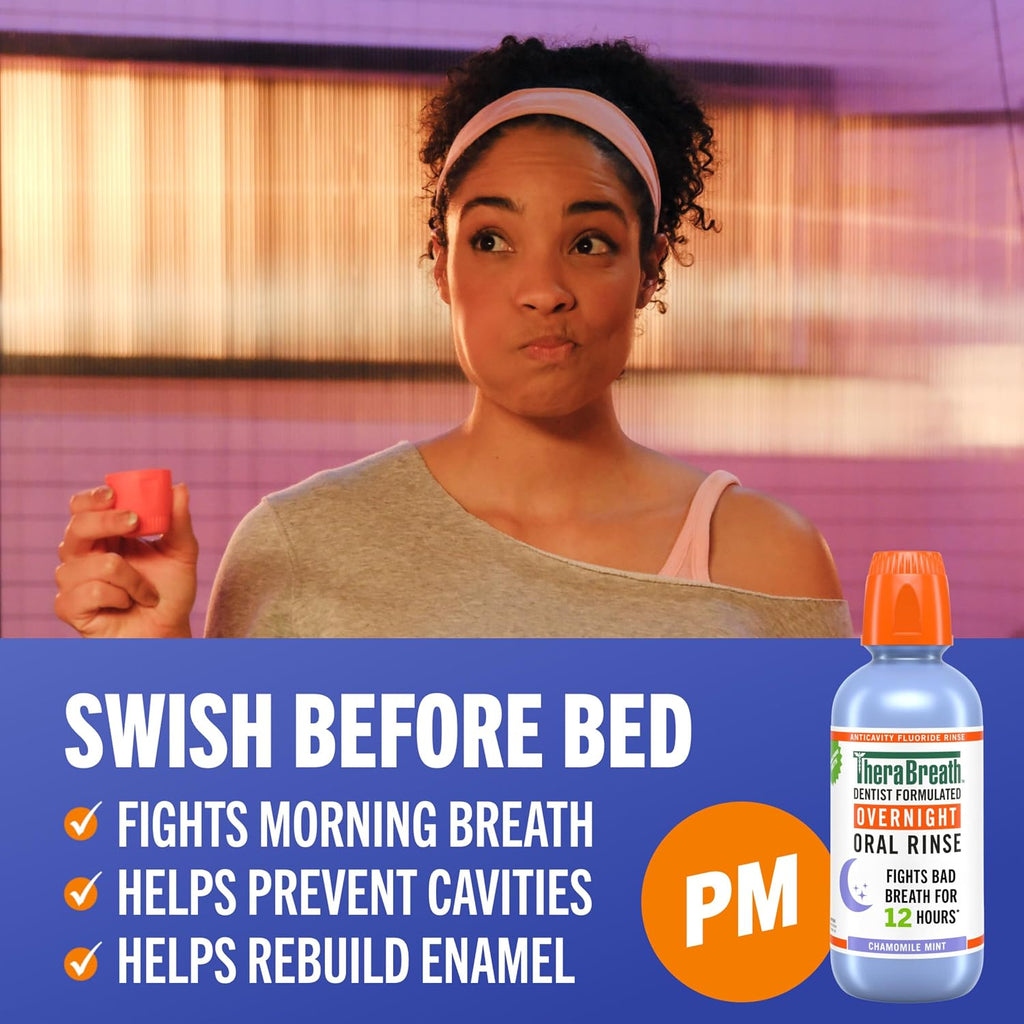 TheraBreath AM + PM Mouthwash Bundle, 16 fl oz, 2-Pack