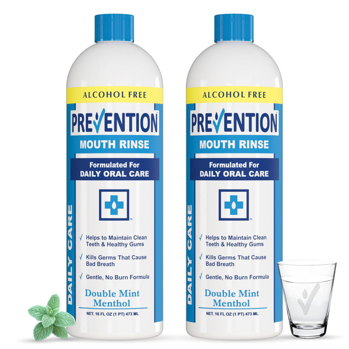 Prevention Daily Care Mouthwash, Hydrogen Peroxide Rinse 16 oz 2-Pack