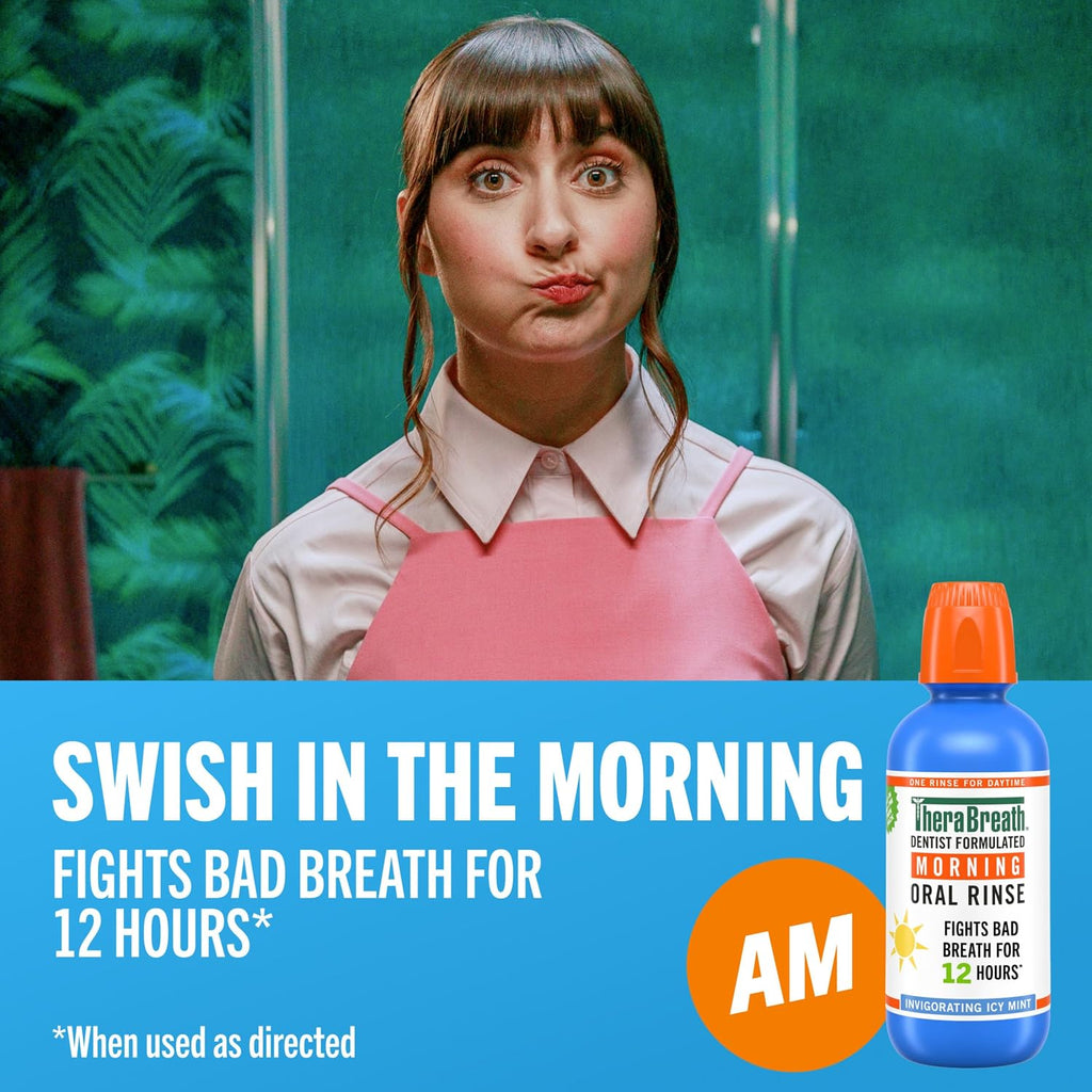 TheraBreath AM + PM Mouthwash Bundle, 16 fl oz, 2-Pack