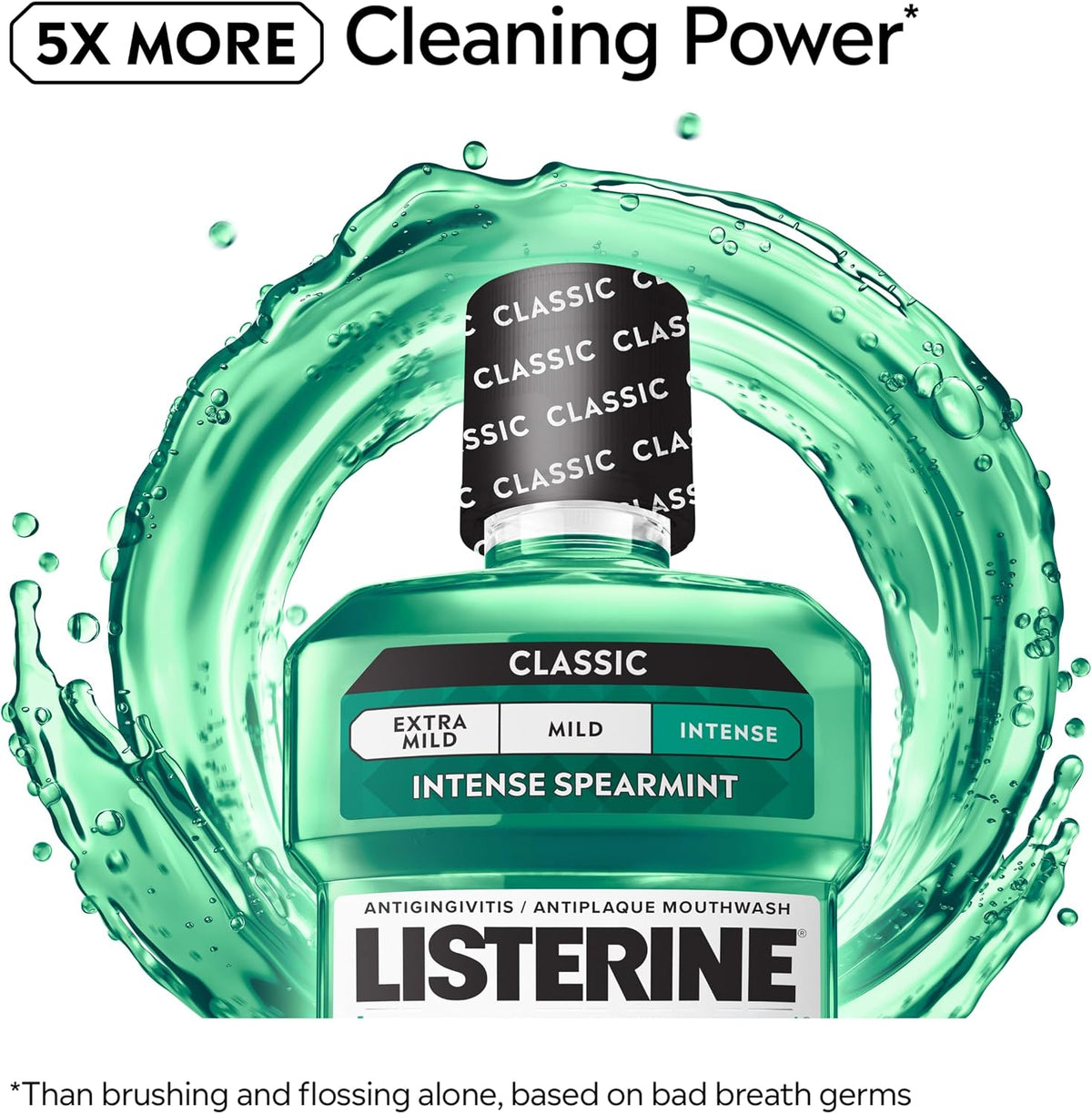 Listerine Freshburst Antiseptic Mouthwash, Spearmint, 33.8 fl. oz/1L x 2