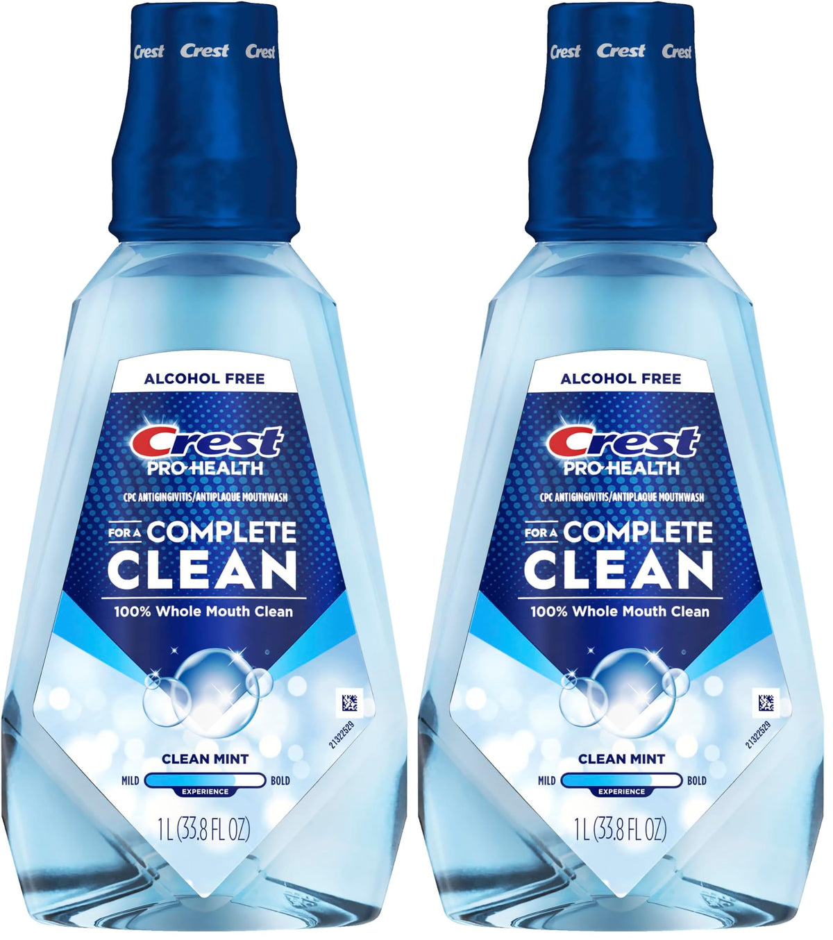 Crest Mouthwash Pro Health Complete Clean, CPC (cetylpyridinium chloride) Antigingivitis/Antiplaque, Alcohol Free, Clean Mint, 1 L (33.8 fl oz)