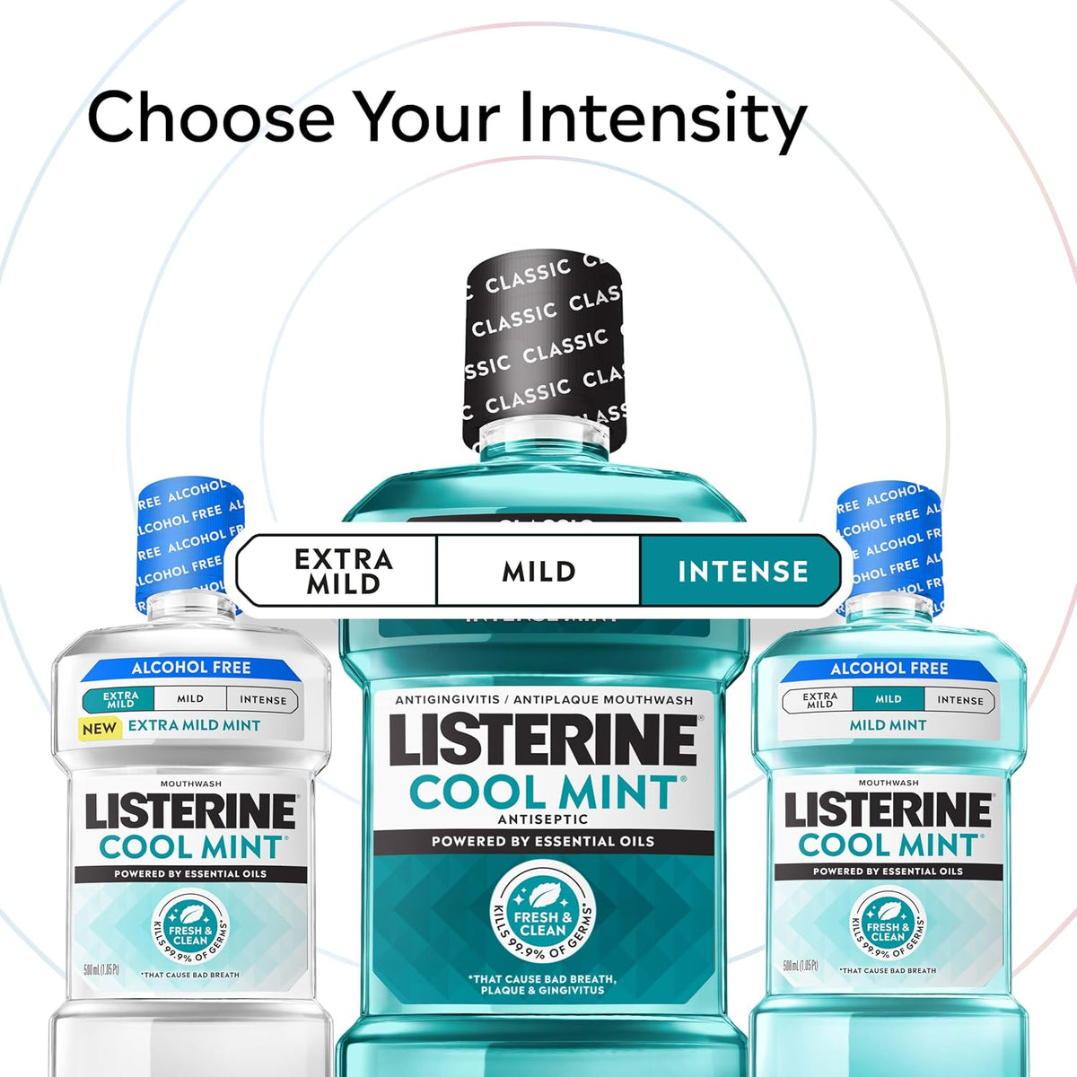 Listerine Cool Mint Antiseptic Mouthwash, Intense Mint, 50.7 fl. oz/1.5 L
