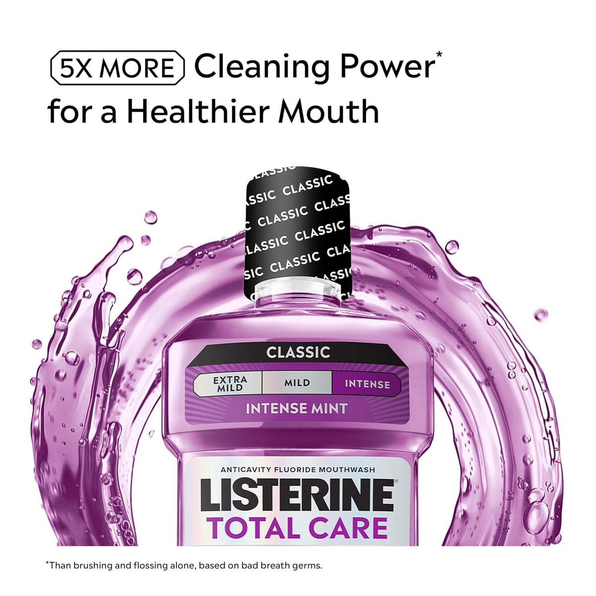 Listerine Total Care Intense Anticavity Fluoride Mouthwash, Intense Mint, 1 L