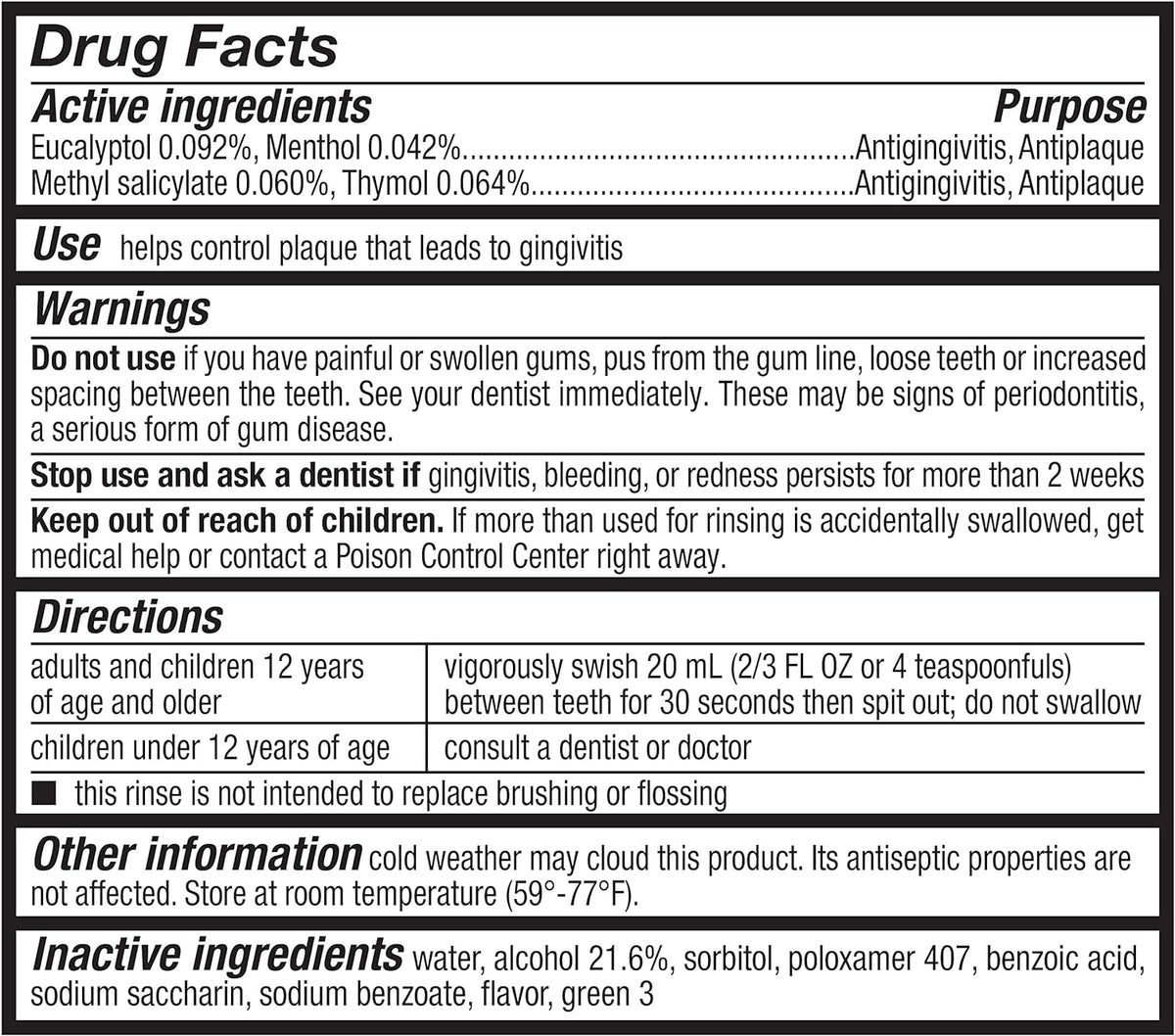 Amazon Basics Antiseptic Mouthwash, Blue Mint, Fights Bad Breath, Plaque and Gingivitis, 1 Liter, 33.8 Fl Oz, 1-Pack (Previously Solimo)